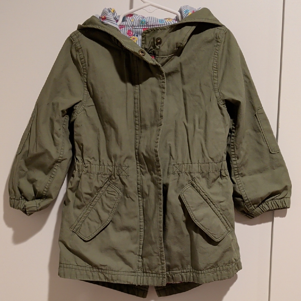 GAP Girls' Olive Green Hooded Parka Jacket
